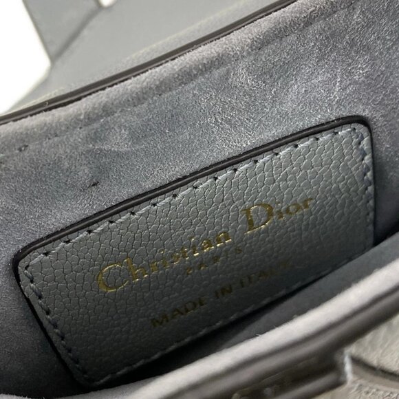 Auth DIOR/ChristianDior Saddle Microbag - Cloud Blue Leather Handbag - Picture 6 of 16